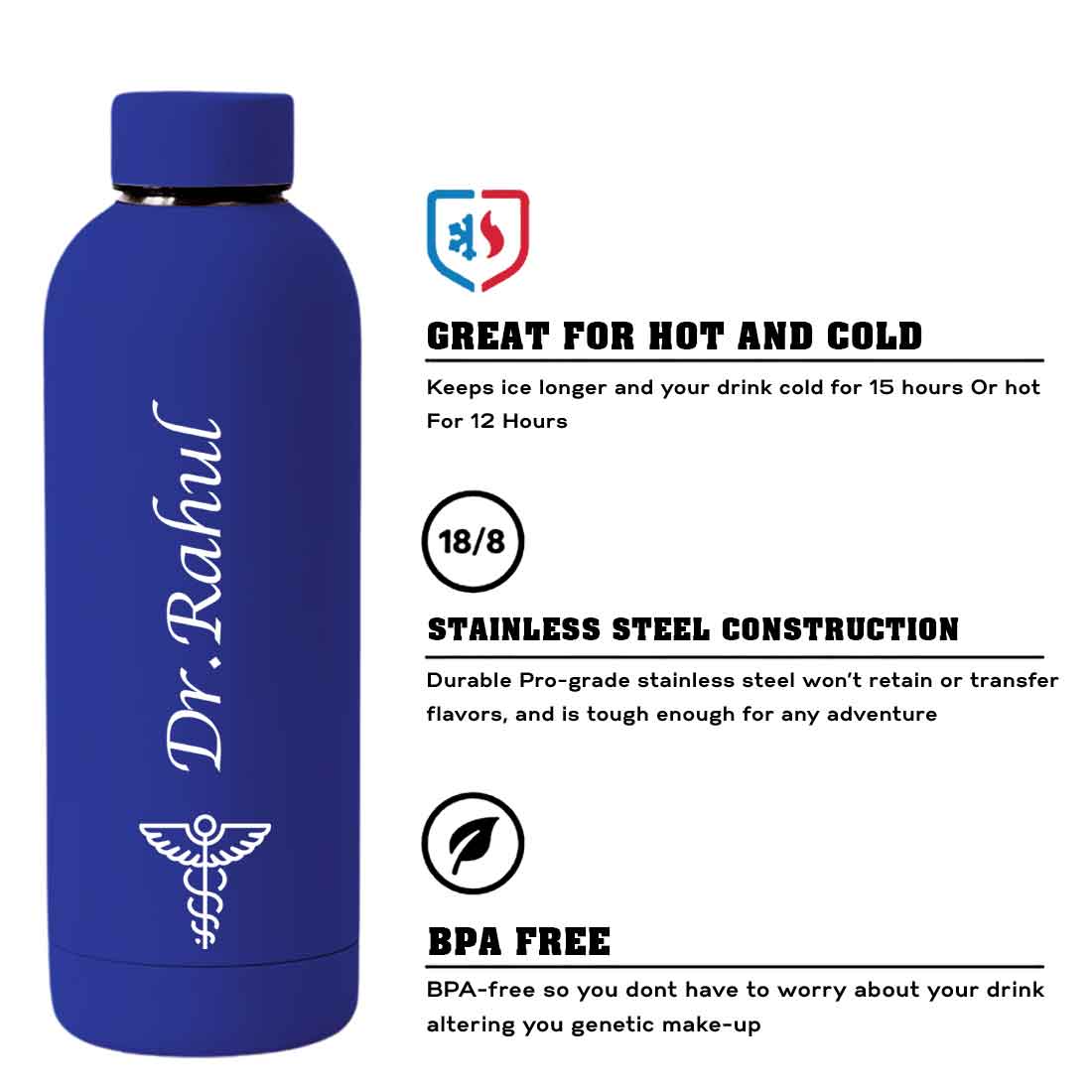 Custom Insulated Water Bottles for Doctors - Stainless Steel, BPA-Free, Leakproof Water Bottles for Travel, Hospital, Gym, and Home - Image 56