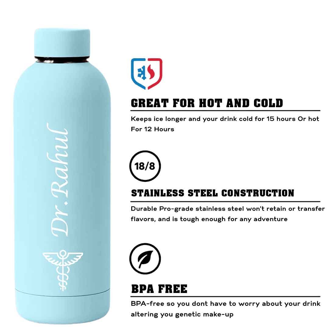 Custom Insulated Water Bottles for Doctors - Stainless Steel, BPA-Free, Leakproof Water Bottles for Travel, Hospital, Gym, and Home - Image 58