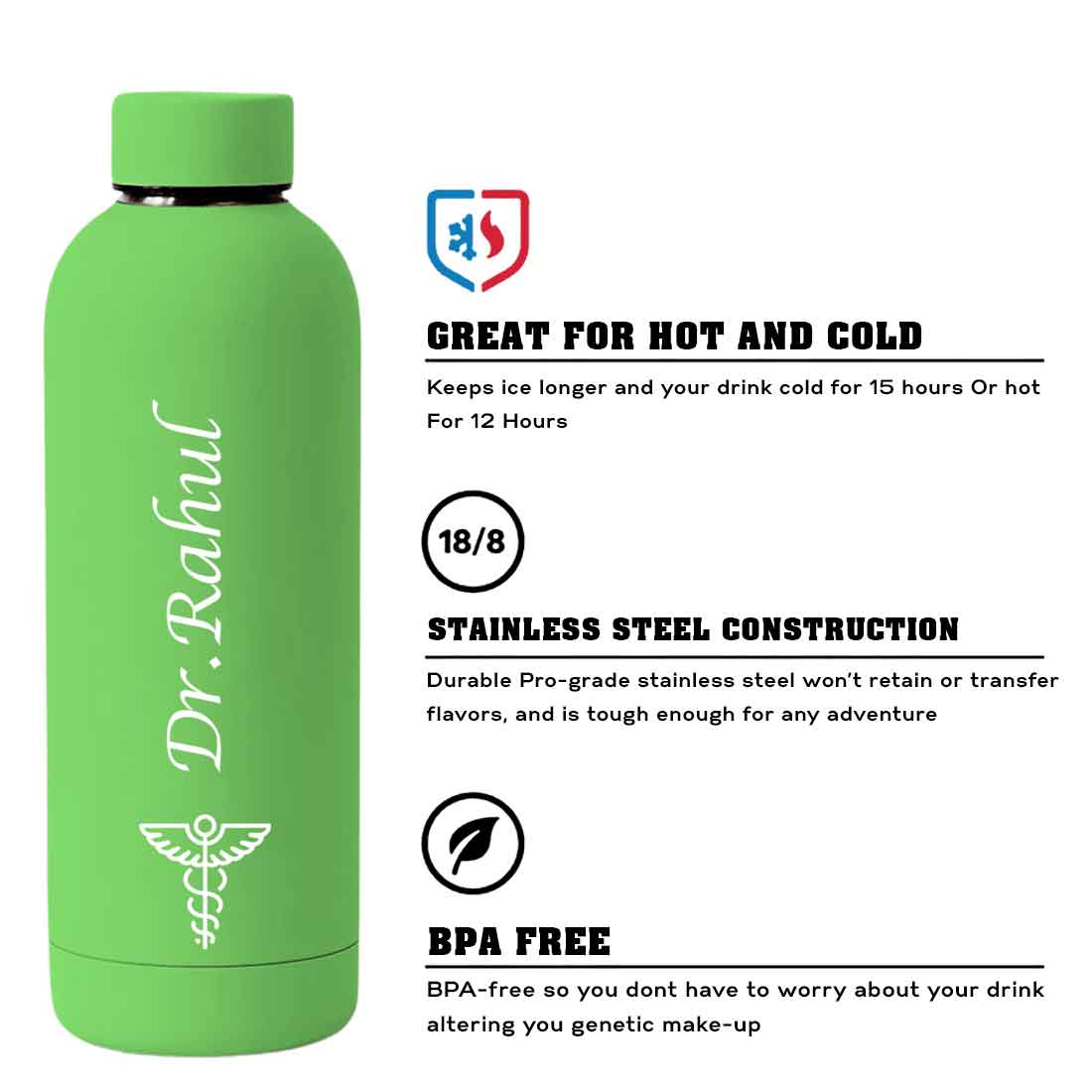 Custom Insulated Water Bottles for Doctors - Stainless Steel, BPA-Free, Leakproof Water Bottles for Travel, Hospital, Gym, and Home - Image 70