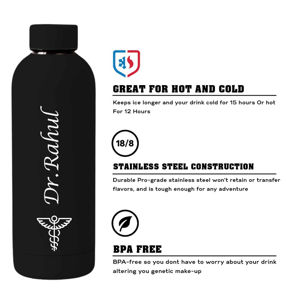 Custom Insulated Water Bottles for Doctors - Stainless Steel, BPA-Free, Leakproof Water Bottles for Travel, Hospital, Gym, and Home - Image 75