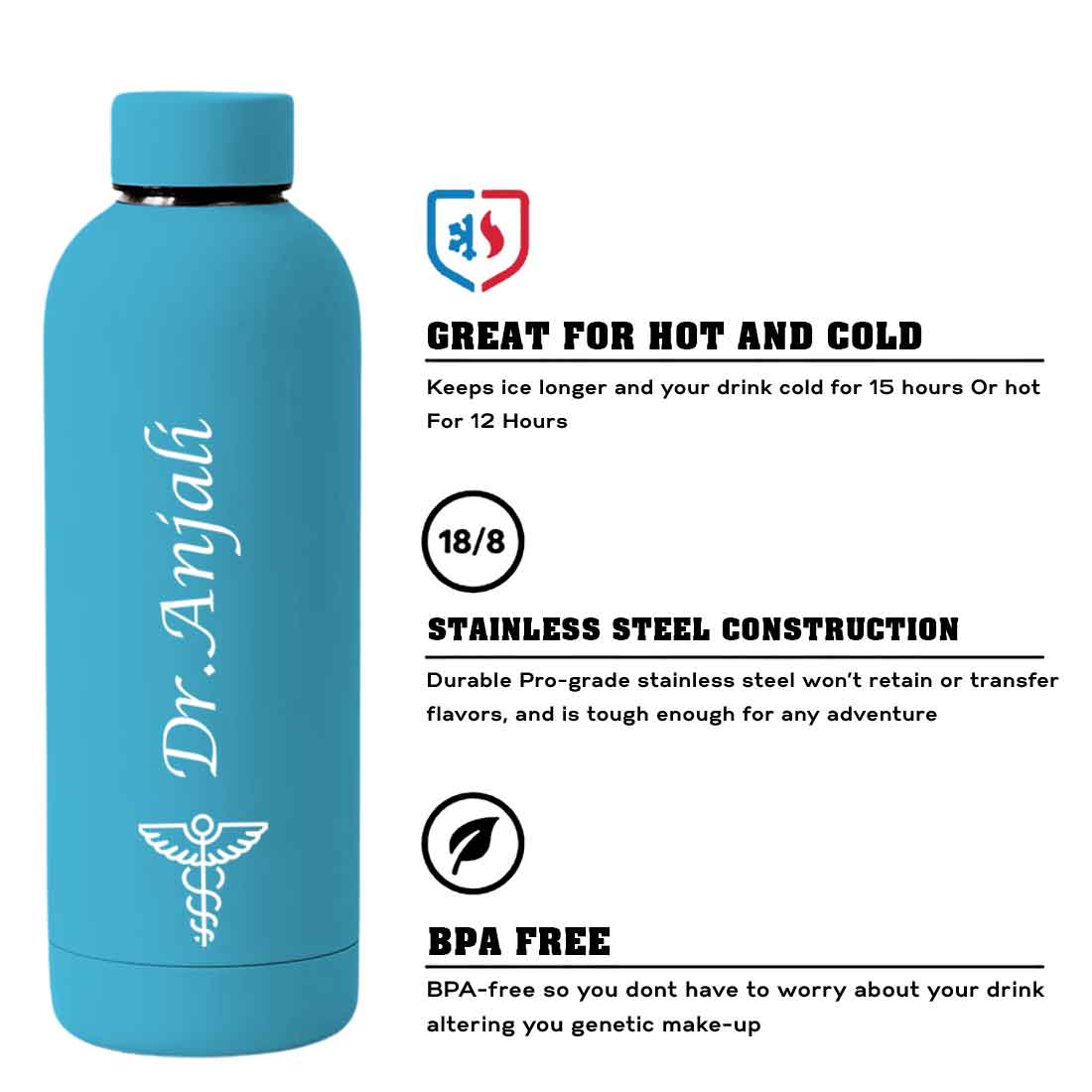 Custom Insulated Water Bottles for Doctors - Stainless Steel, BPA-Free, Leakproof Water Bottles for Travel, Hospital, Gym, and Home - Image 80