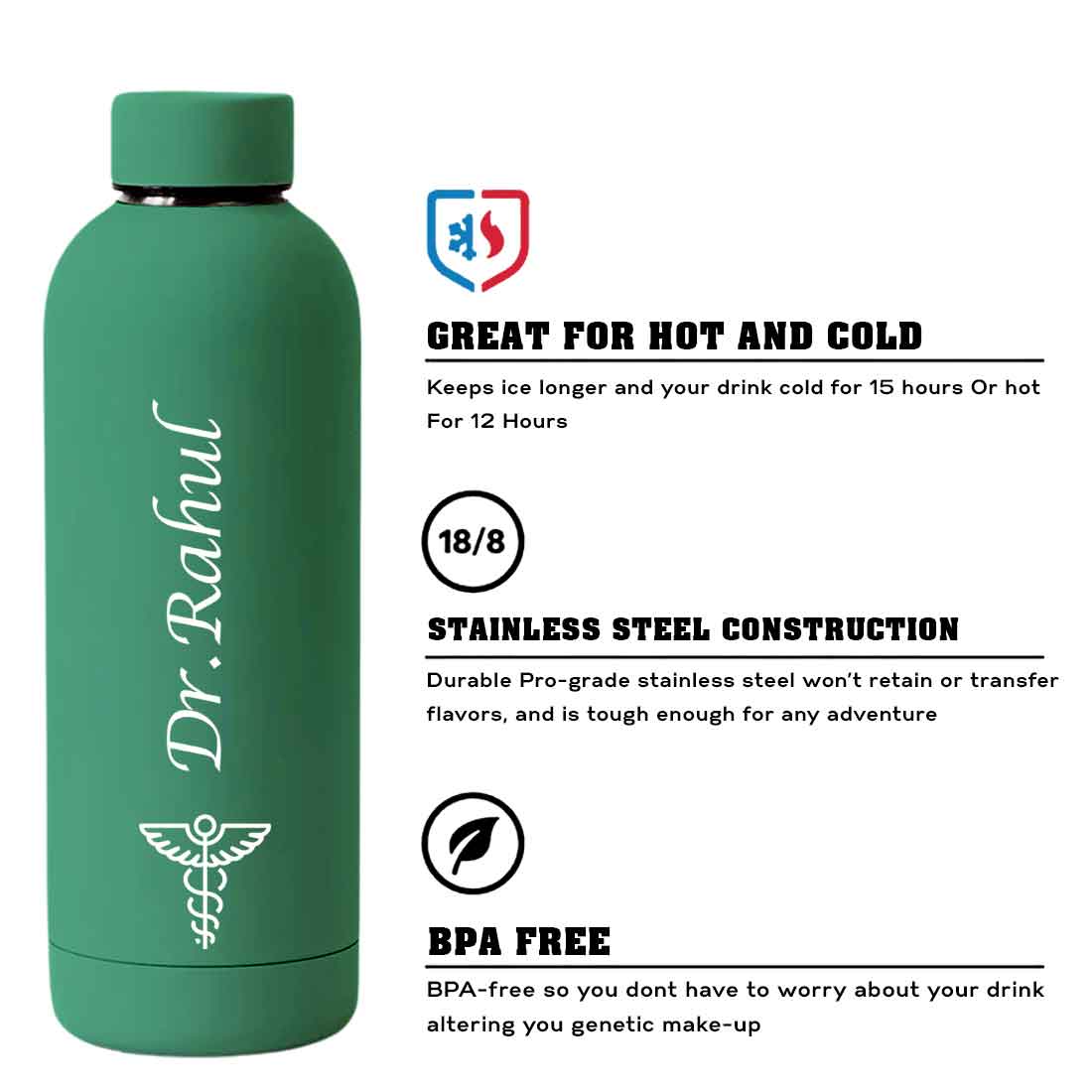 Custom Insulated Water Bottles for Doctors - Stainless Steel, BPA-Free, Leakproof Water Bottles for Travel, Hospital, Gym, and Home - Image 97