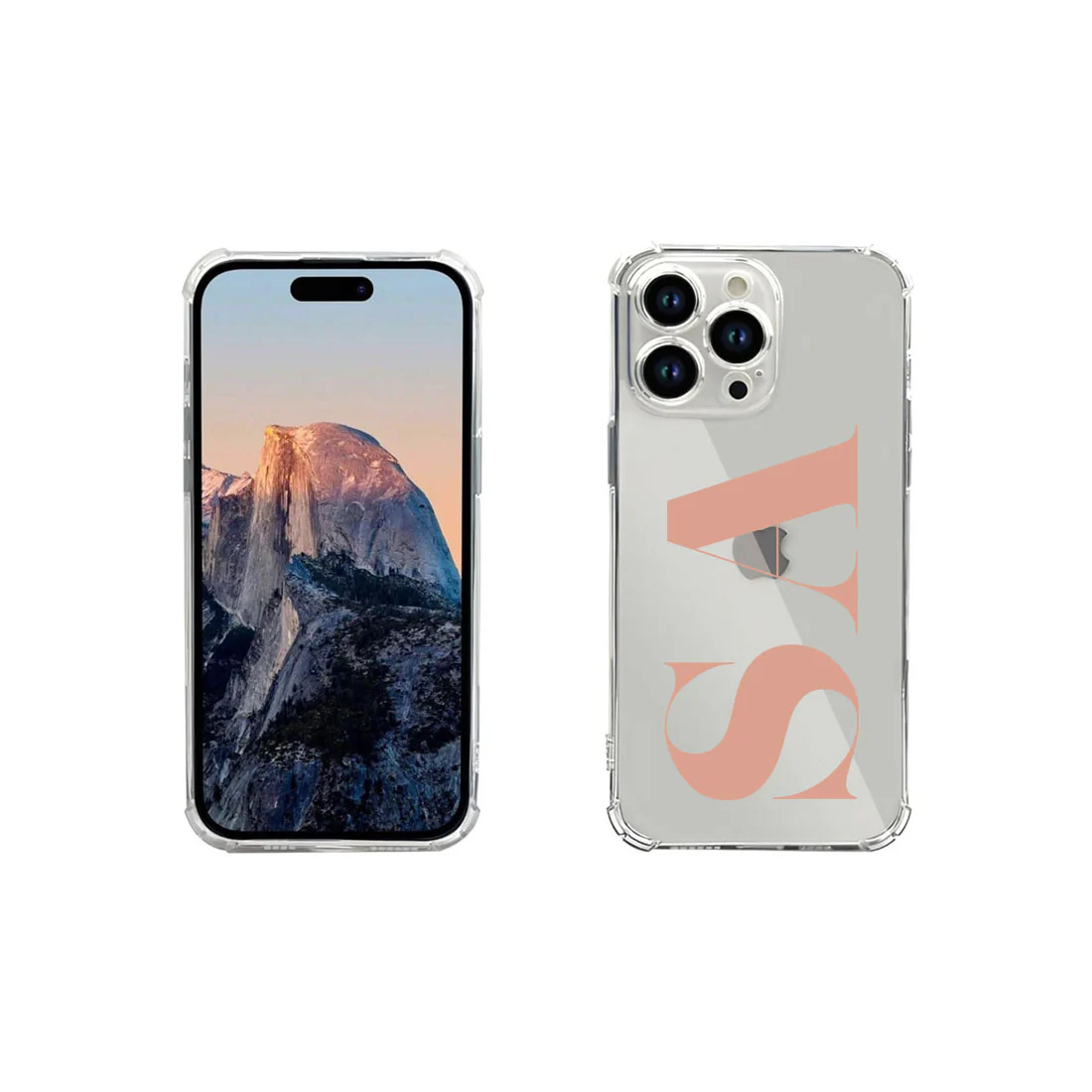 Custom IPhone 13 Pro Back Cover with Camera Protection Transparent Cases with Initial - Image 2