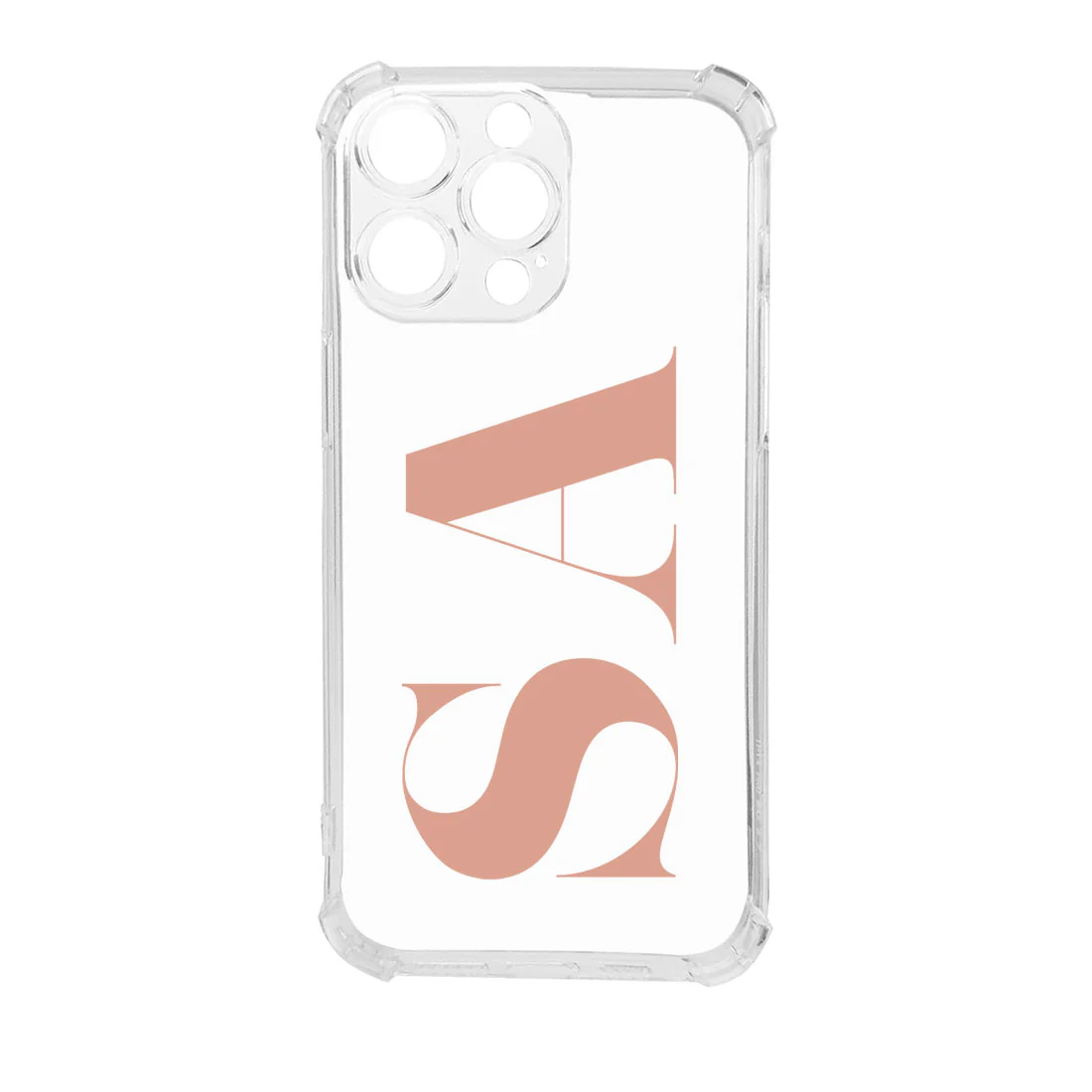 Custom IPhone 13 Pro Back Cover with Camera Protection Transparent Cases with Initial - Image 3