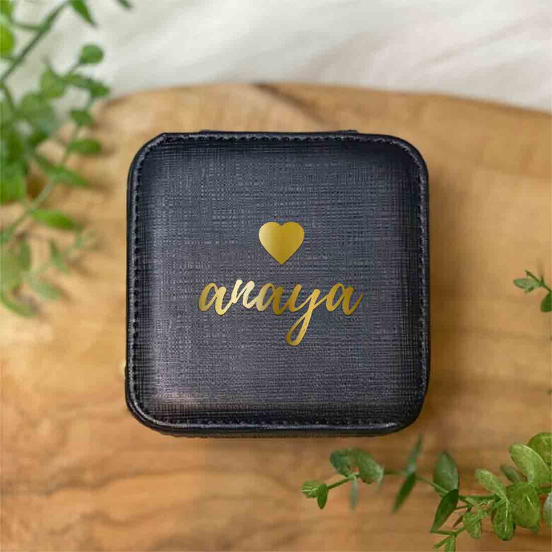 Custom Jewellery Organiser PU Leather Zipper Portable Storage Box with Dividers Container for Rings Earrings - Image 3