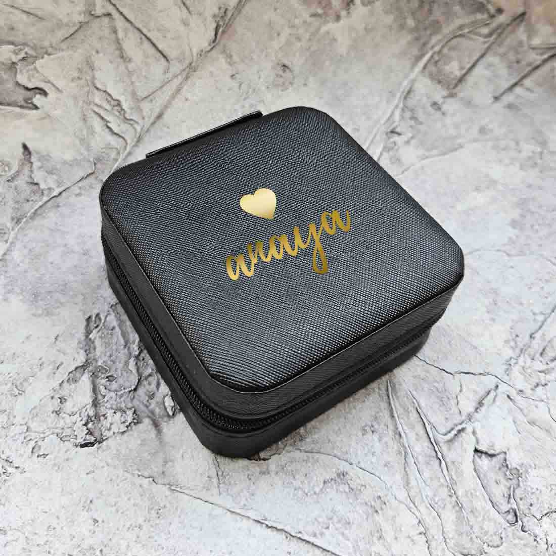 Custom Jewellery Organiser PU Leather Zipper Portable Storage Box with Dividers Container for Rings Earrings - Image 7