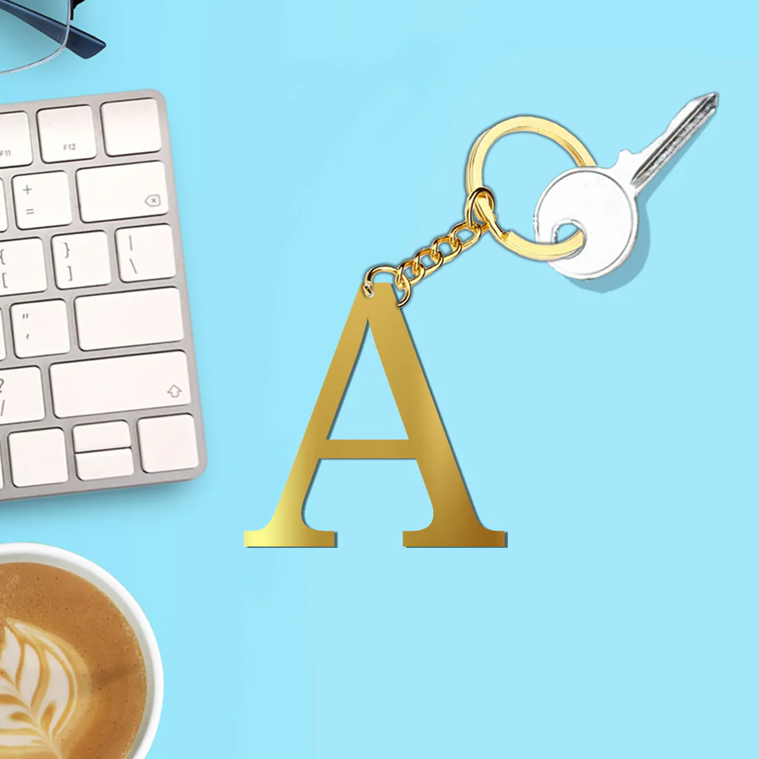 Custom Keychain Monogram Acrylic Key Chain Set of 2 - Image 7