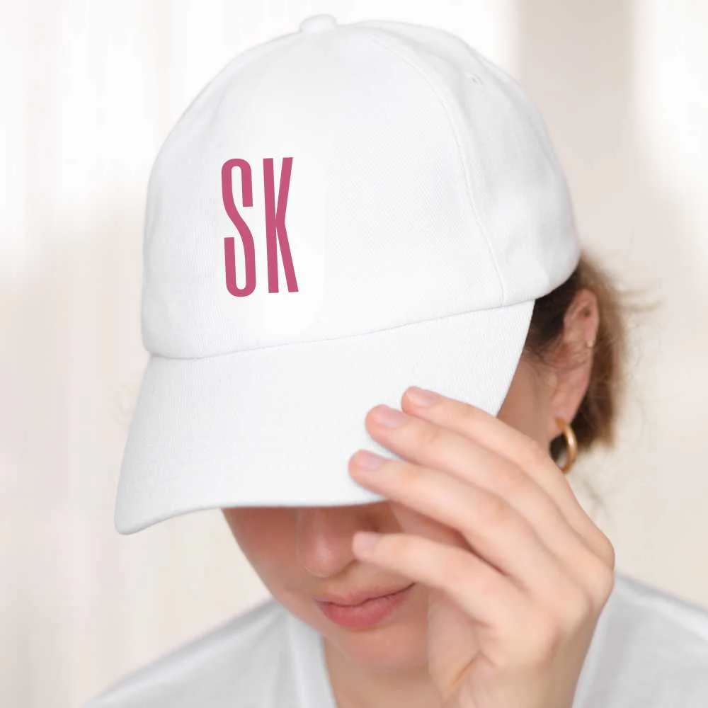 Custom Ladies Cap White with Name - Image 3