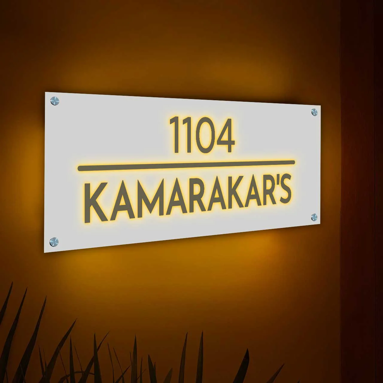 Custom LED Name Plate - Acrylic Nameplate with Light & 3D Raised Fonts - Image 2