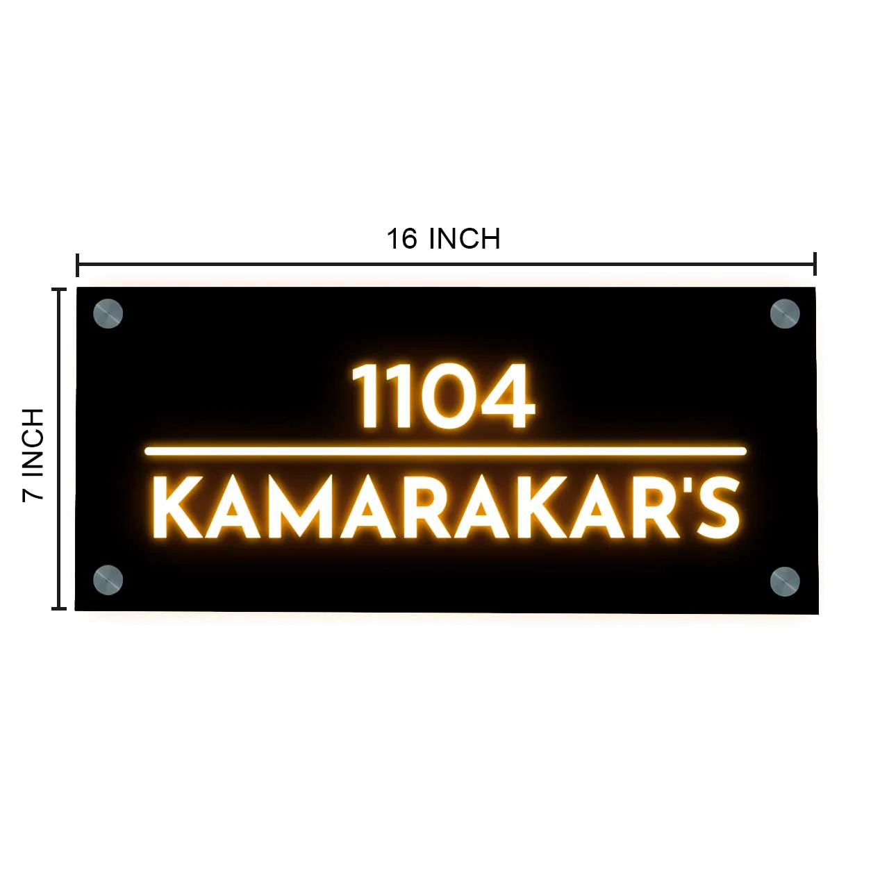 Custom LED Name Plate - Acrylic Nameplate with Light & 3D Raised Fonts - Image 5