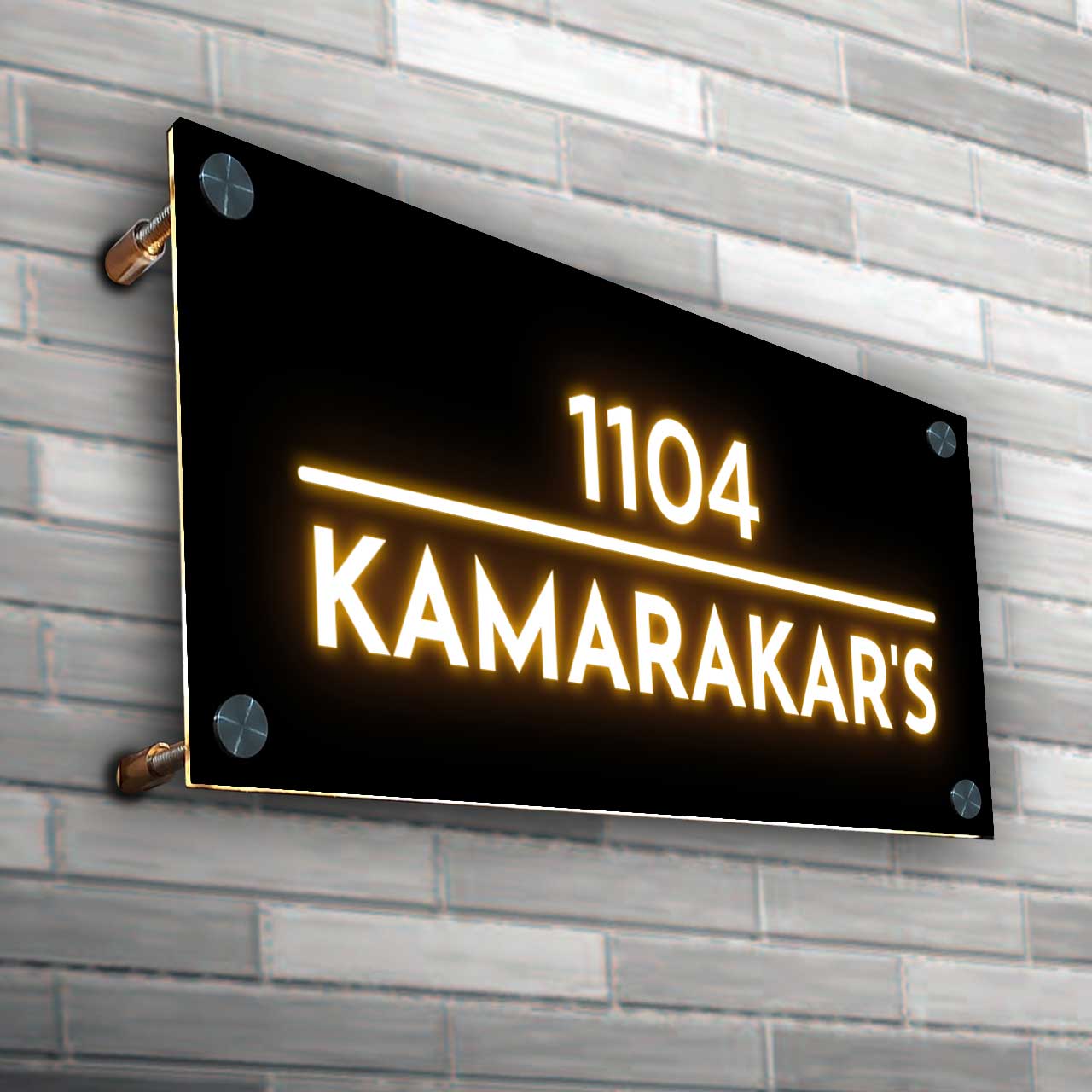 Custom LED Name Plate - Acrylic Nameplate with Light & 3D Raised Fonts - Image 6