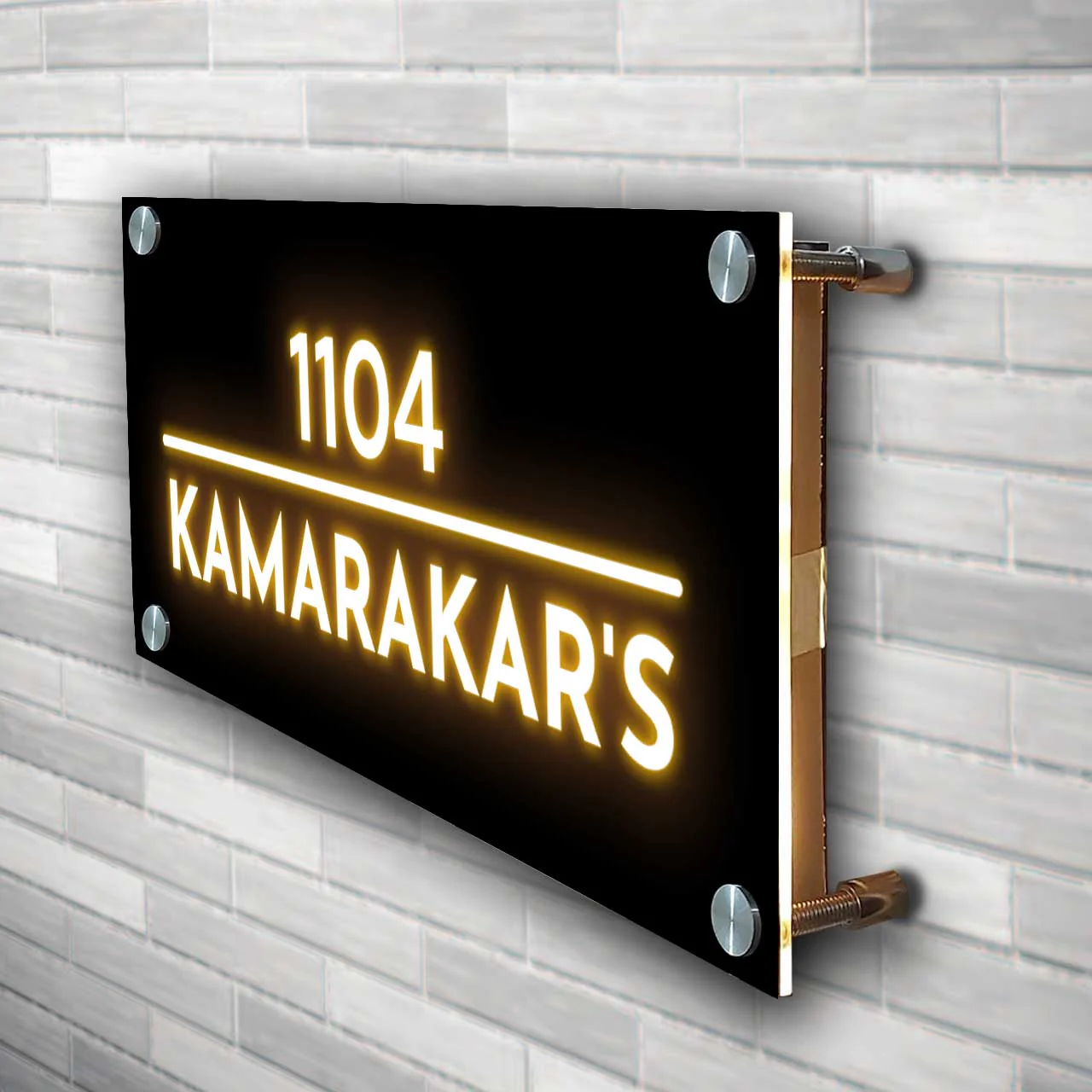 Custom LED Name Plate - Acrylic Nameplate with Light & 3D Raised Fonts - Image 7