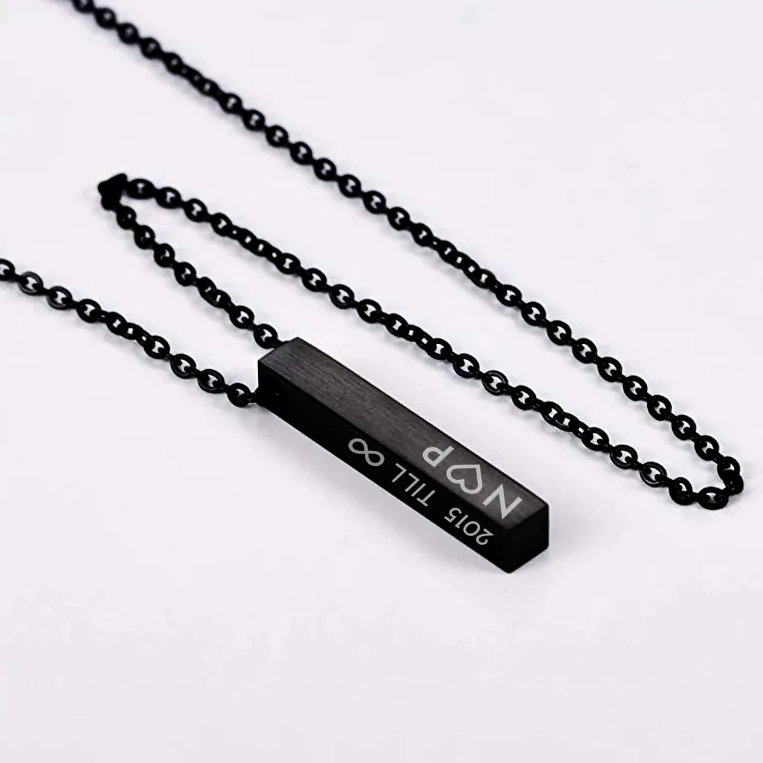 Custom Locket for Couples Pendant with Chain-Gold & Black - Image 5