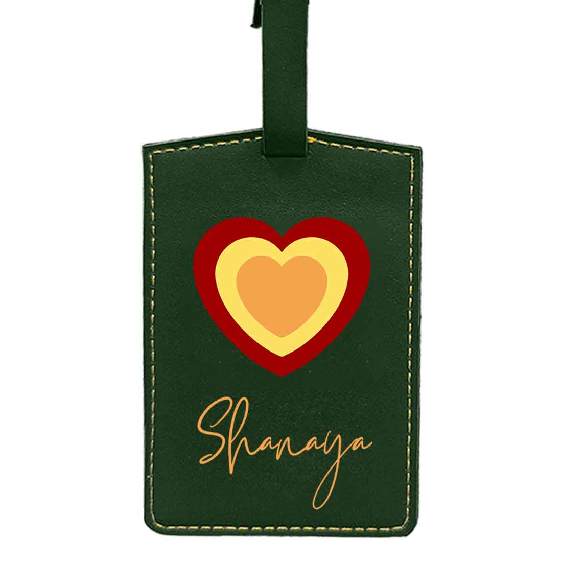 Custom Luggage Tags with Name PU Leather Bag Tags - Heart - Image 10