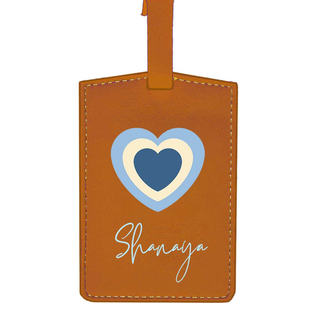 Custom Luggage Tags with Name PU Leather Bag Tags - Heart - Image 16