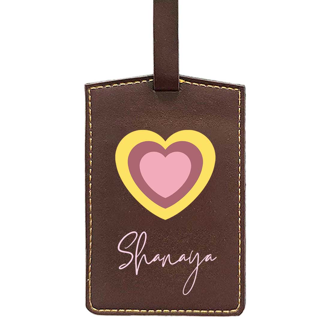 Custom Luggage Tags with Name PU Leather Bag Tags - Heart - Image 6
