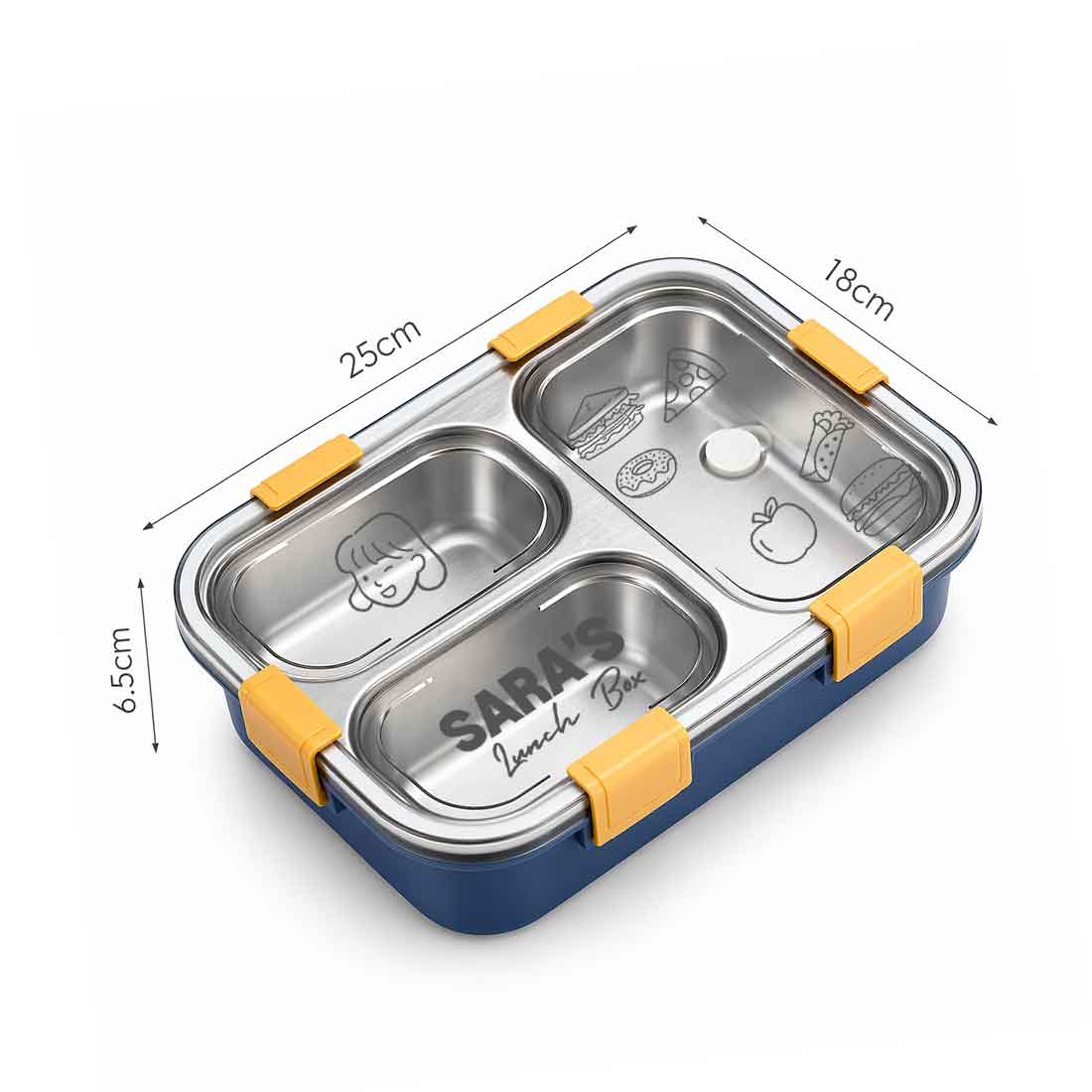 Custom Lunch Box with Name Stainless Steel Leak Proof Tiffin - Image 9