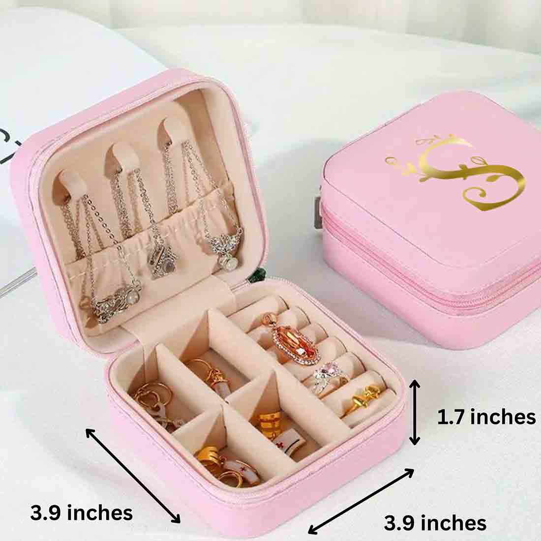 Custom Mini Jewellery Box Portable Travel Trinklet Organizer - Monogram - Image 5