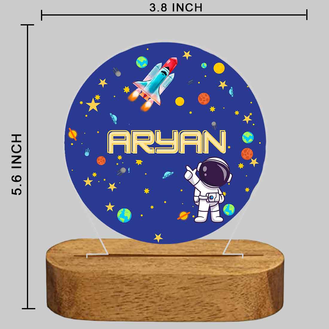 Custom Mini Night Lamp for Kids Room - Space Design with Name - Image 3