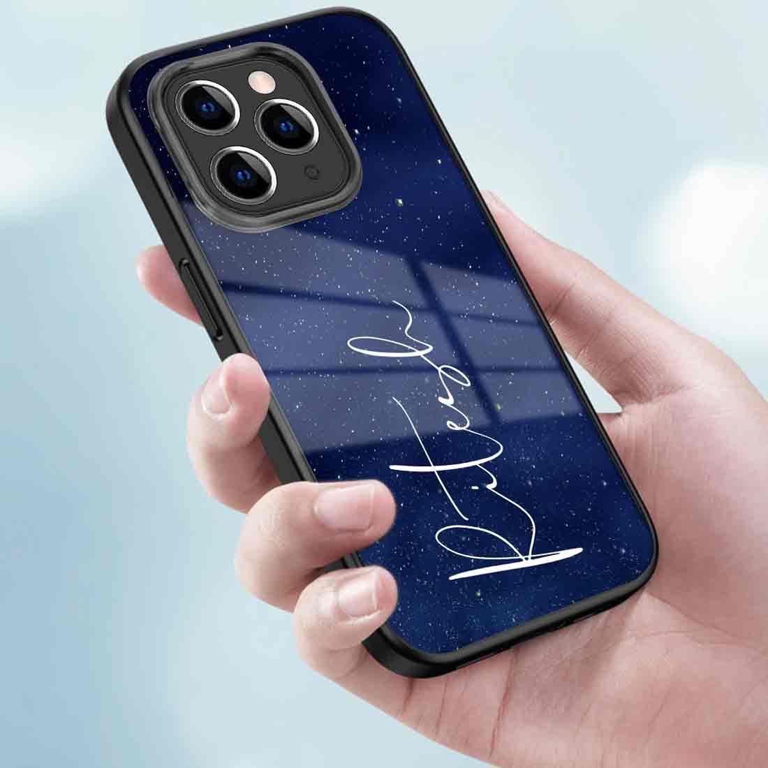 Custom Mobile Back Cover iPhone 11 pro Case With Calligraphy Name - Stars - Image 3