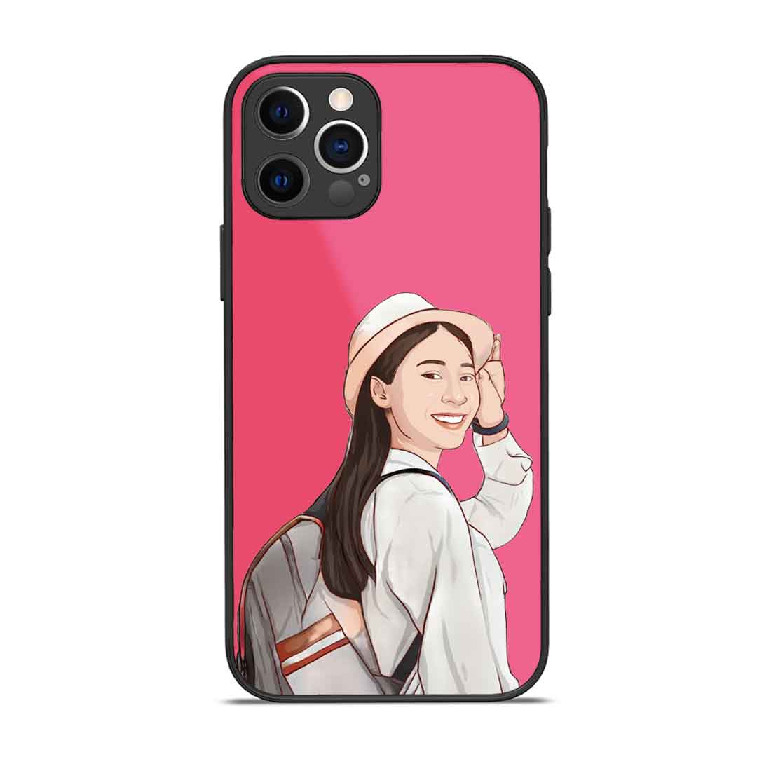 Custom Mobile Back Cover with Photo Pink iPhone 13 Pro Case With Image - Cartoonize Filter - Image 2
