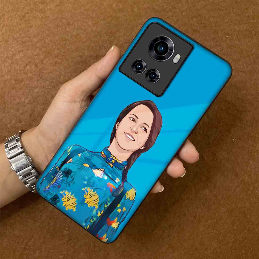 Custom Mobile Phone Cover With Photo Blue Oneplus 10R Case - Cartoonized From Image - Image 3