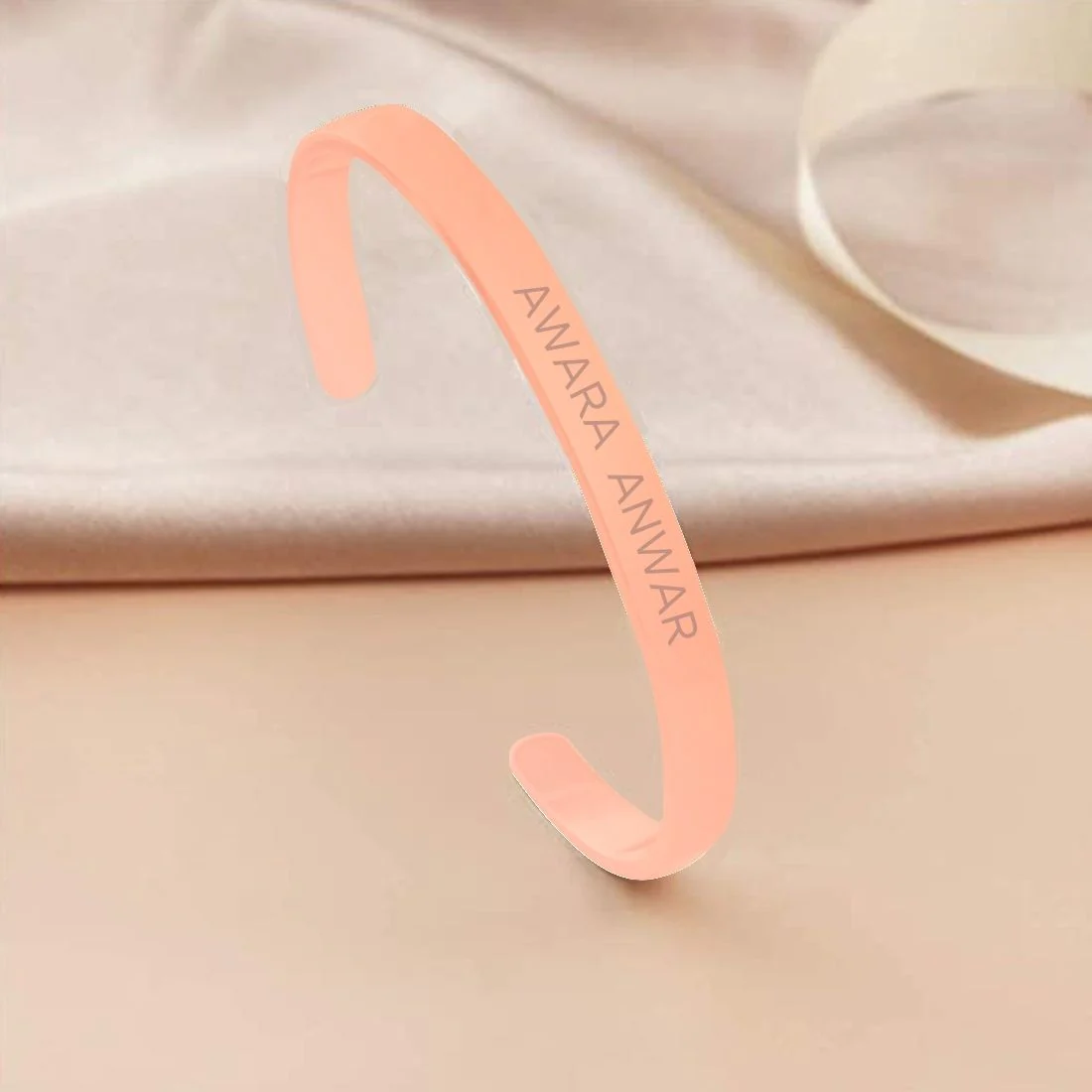 Custom Name Bracelets Kada Oval Cuff Bracelet for Men - Rose Gold Plated/Black Rhodium/Gold Plated - Name - Image 5