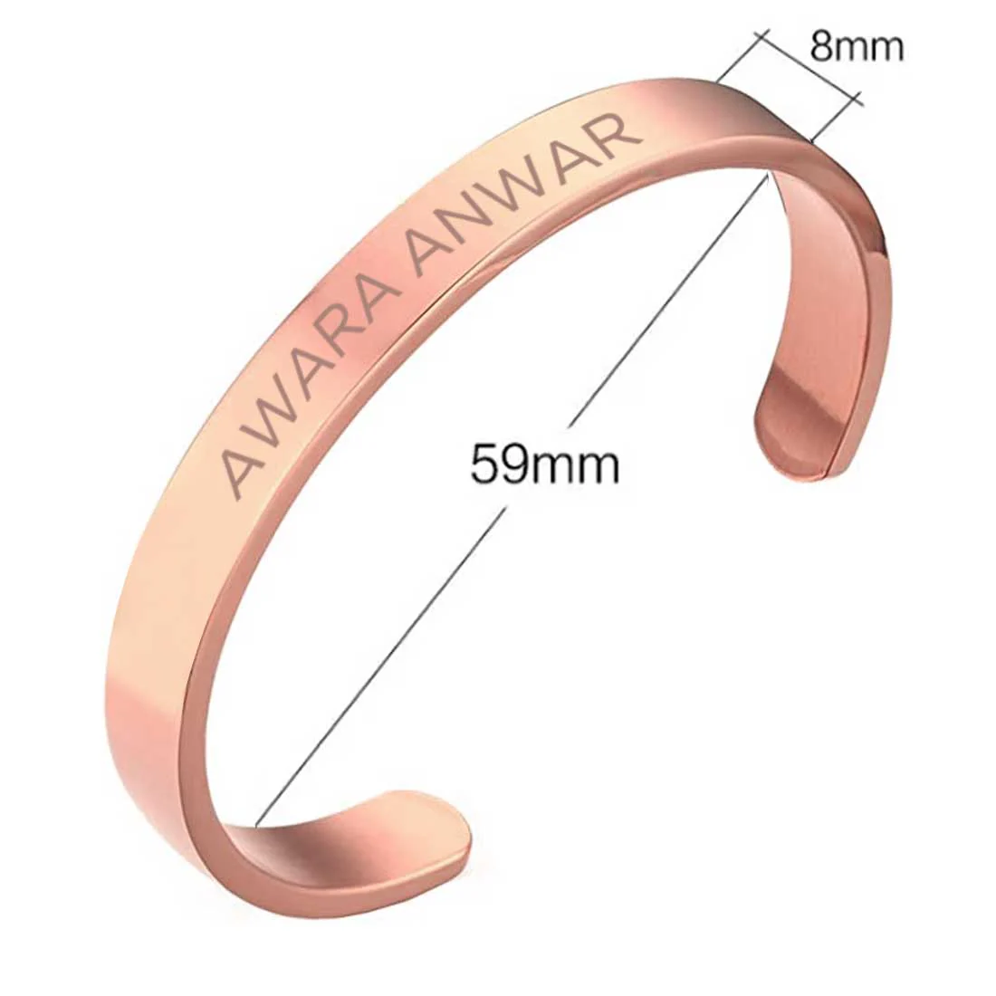 Custom Name Bracelets Kada Oval Cuff Bracelet for Men - Rose Gold Plated/Black Rhodium/Gold Plated - Name - Image 7