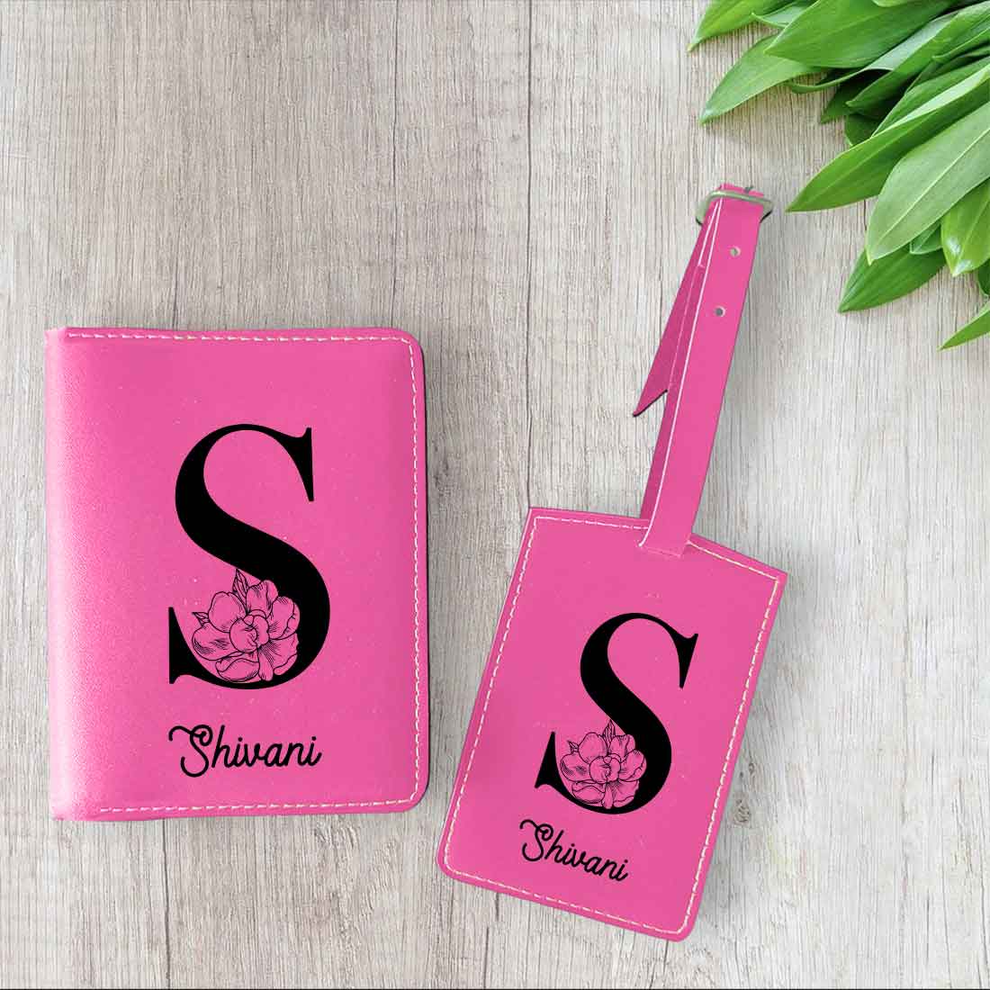 Custom Name on Passport Cover Holder Faux Leather Covers for Passports - Initial Name
