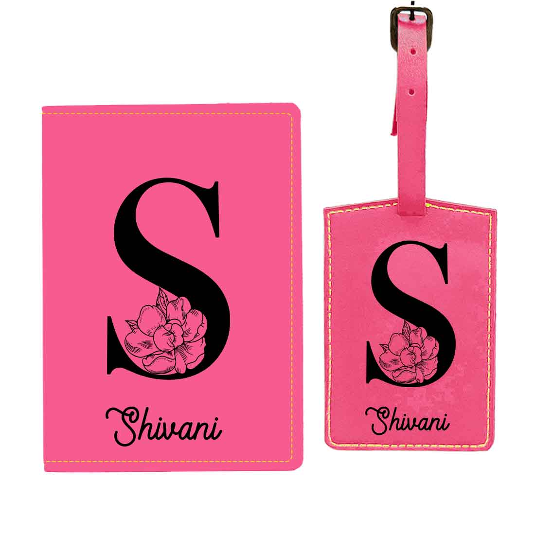 Custom Name on Passport Cover Holder Faux Leather Covers for Passports - Initial Name - Image 17