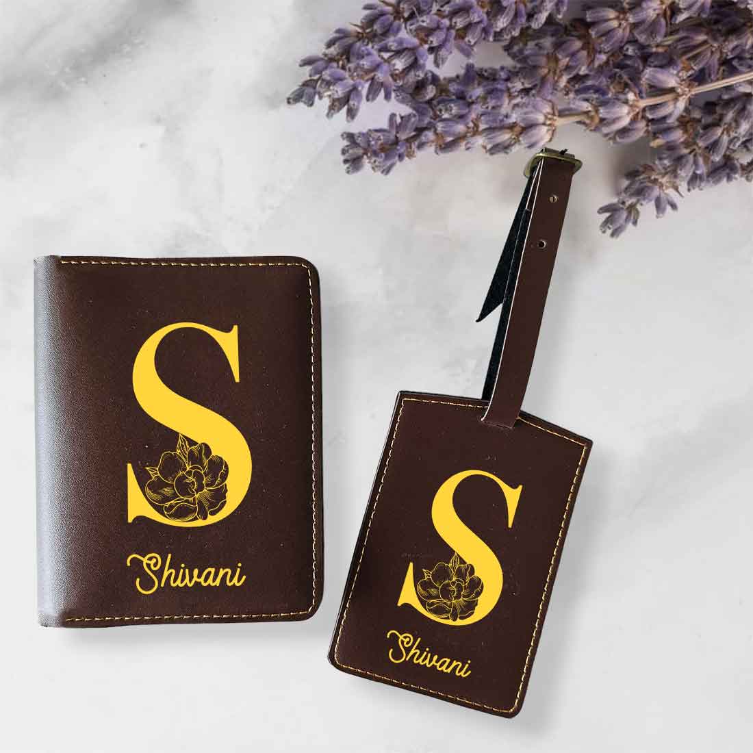 Custom Name on Passport Cover Holder Faux Leather Covers for Passports - Initial Name - Image 18