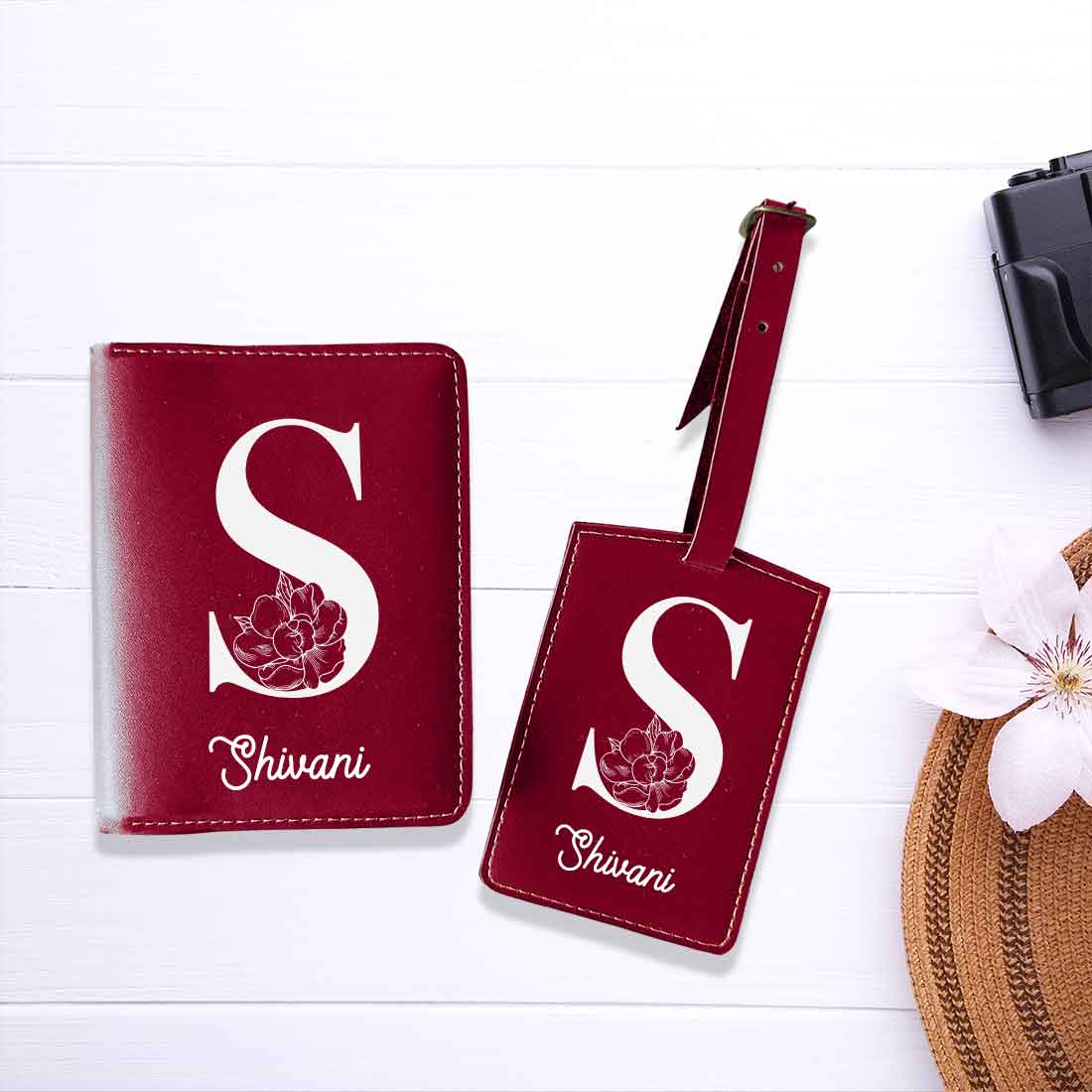 Custom Name on Passport Cover Holder Faux Leather Covers for Passports - Initial Name - Image 20