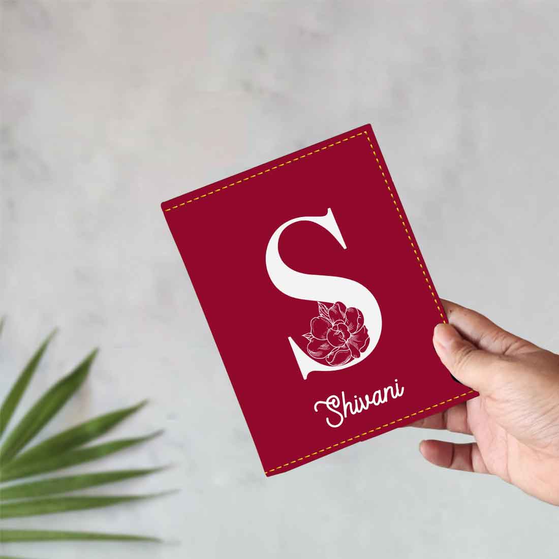 Custom Name on Passport Cover Holder Faux Leather Covers for Passports - Initial Name - Image 42