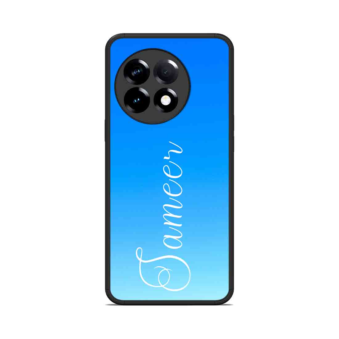 Custom One Plus 11R Back Case Sky Blue Back Cover With Name - Blue Sea - Image 2