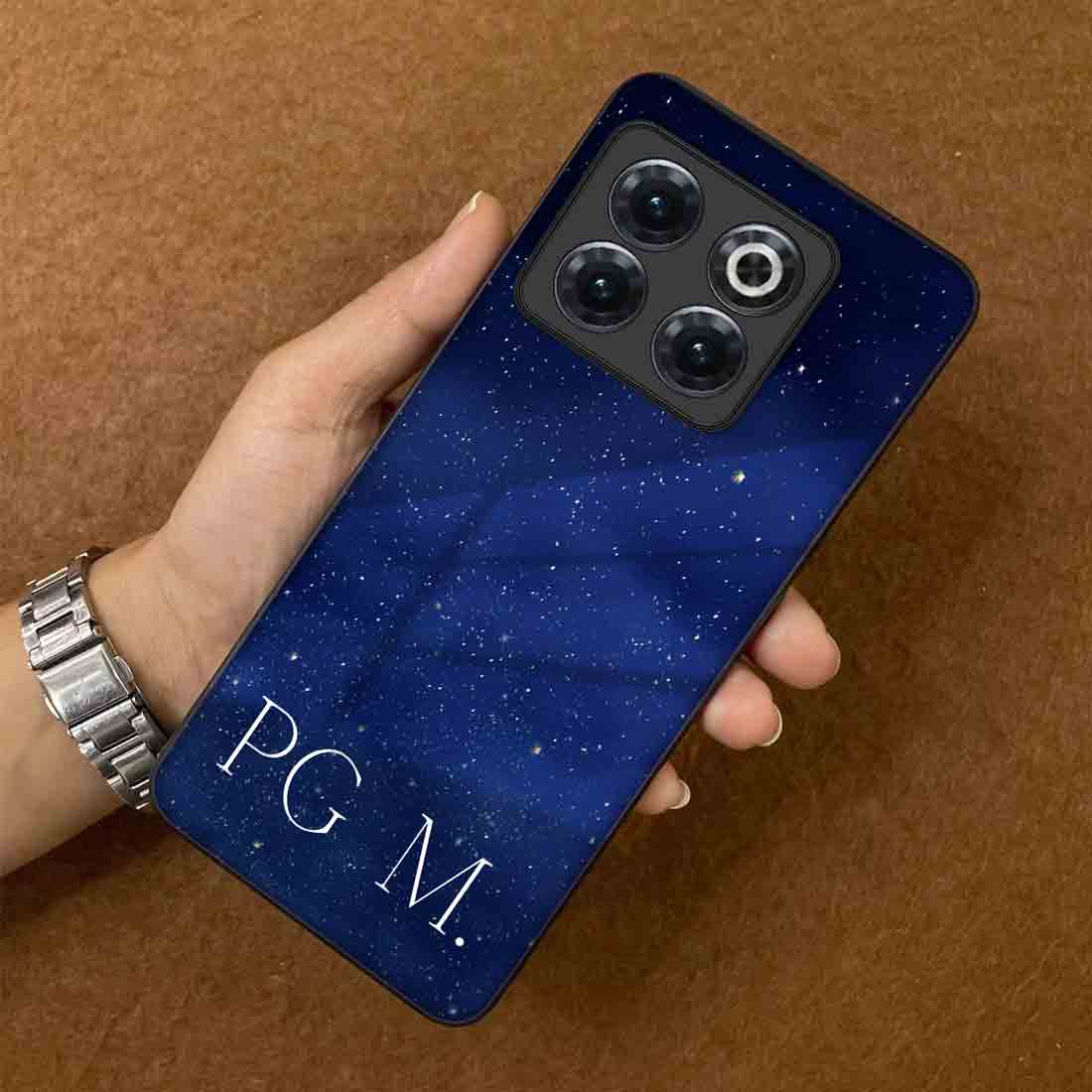 Custom Oneplus 10T Mobile Cover Back Case with Name - Starry Night - Image 3