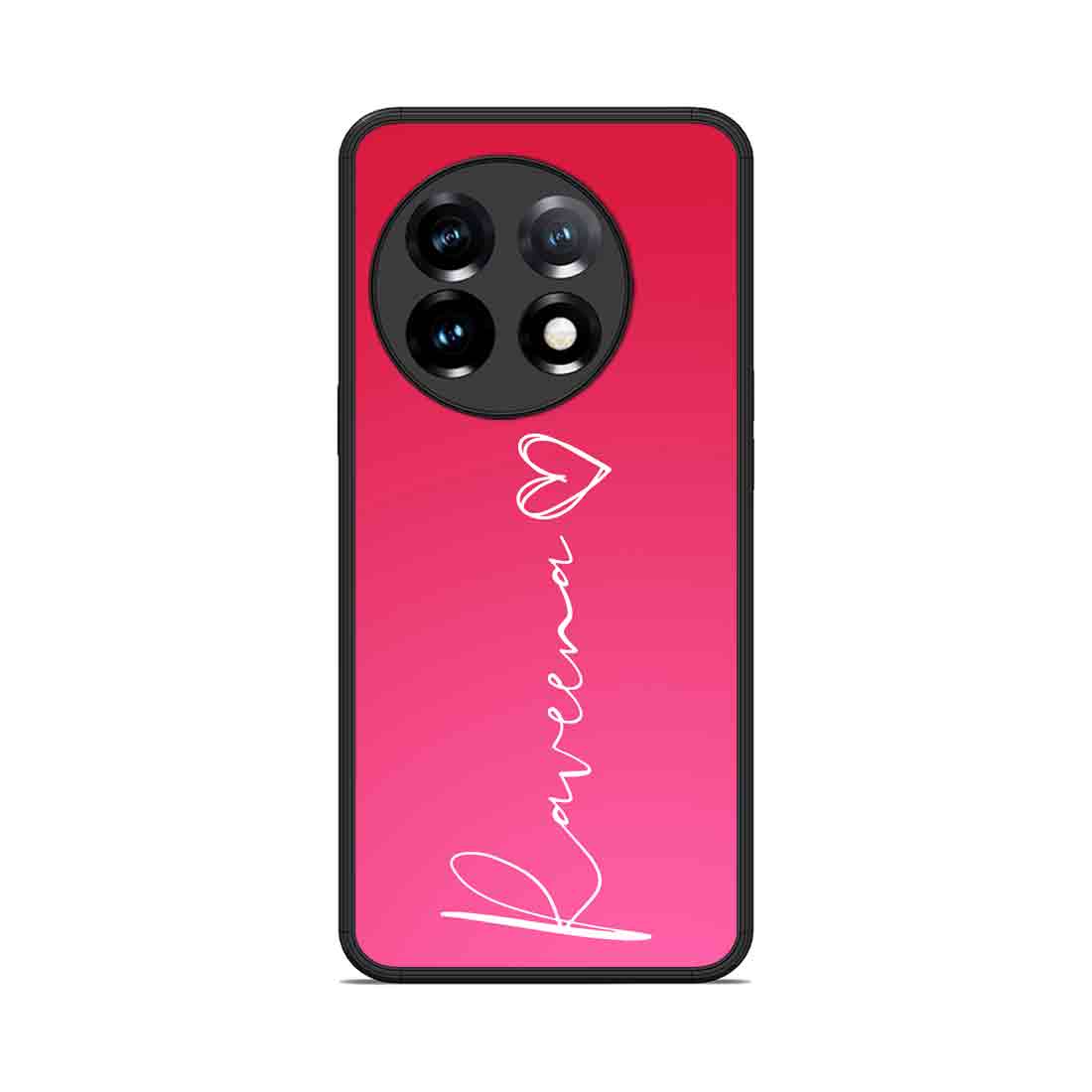 Custom Oneplus 11 Back Cover Pink Case With Signature Calligraphy Name - Image 2