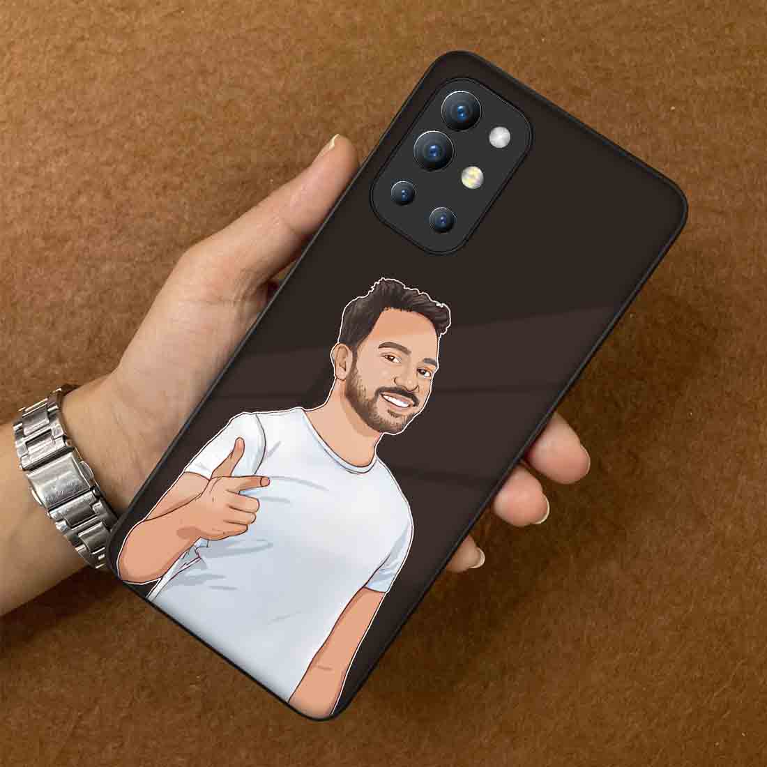 Custom Oneplus 9R Mobile Cover with Photo Design Mobile Cases - Cartoonify From Photo - Image 3