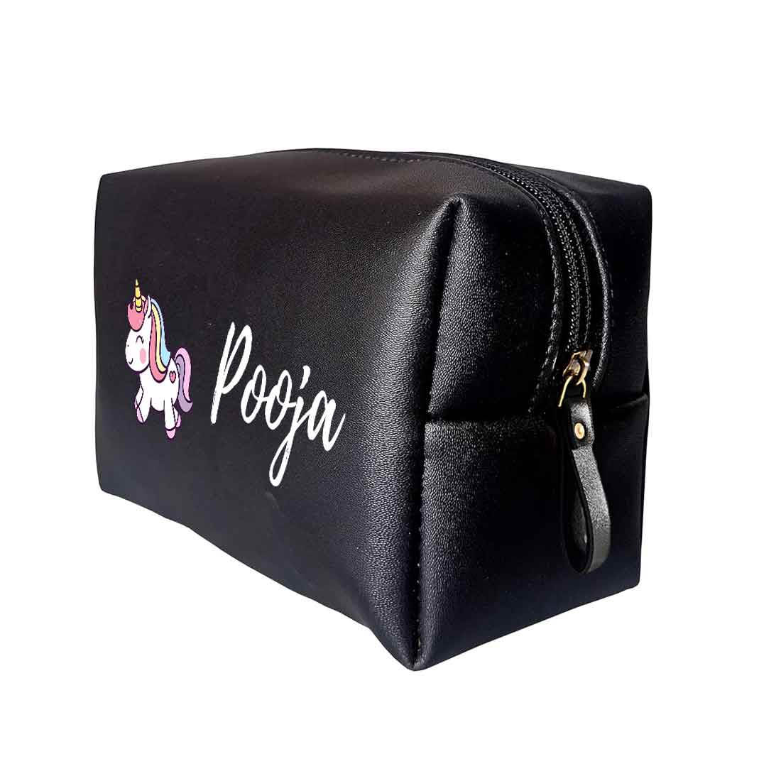 Custom Organizer Pouch with Name - Unicorn Design Premium Leather Pouch - Image 6