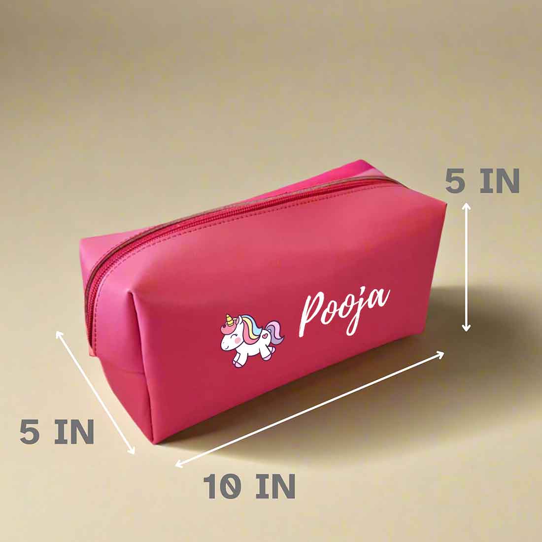 Custom Organizer Pouch with Name - Unicorn Design Premium Leather Pouch - Image 9