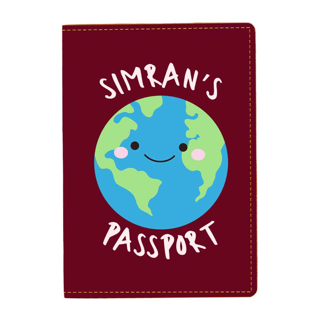 Custom Passport Case for Kids PU Leather Design Passport Cover and Luggage Tag Set - Earth - Image 11