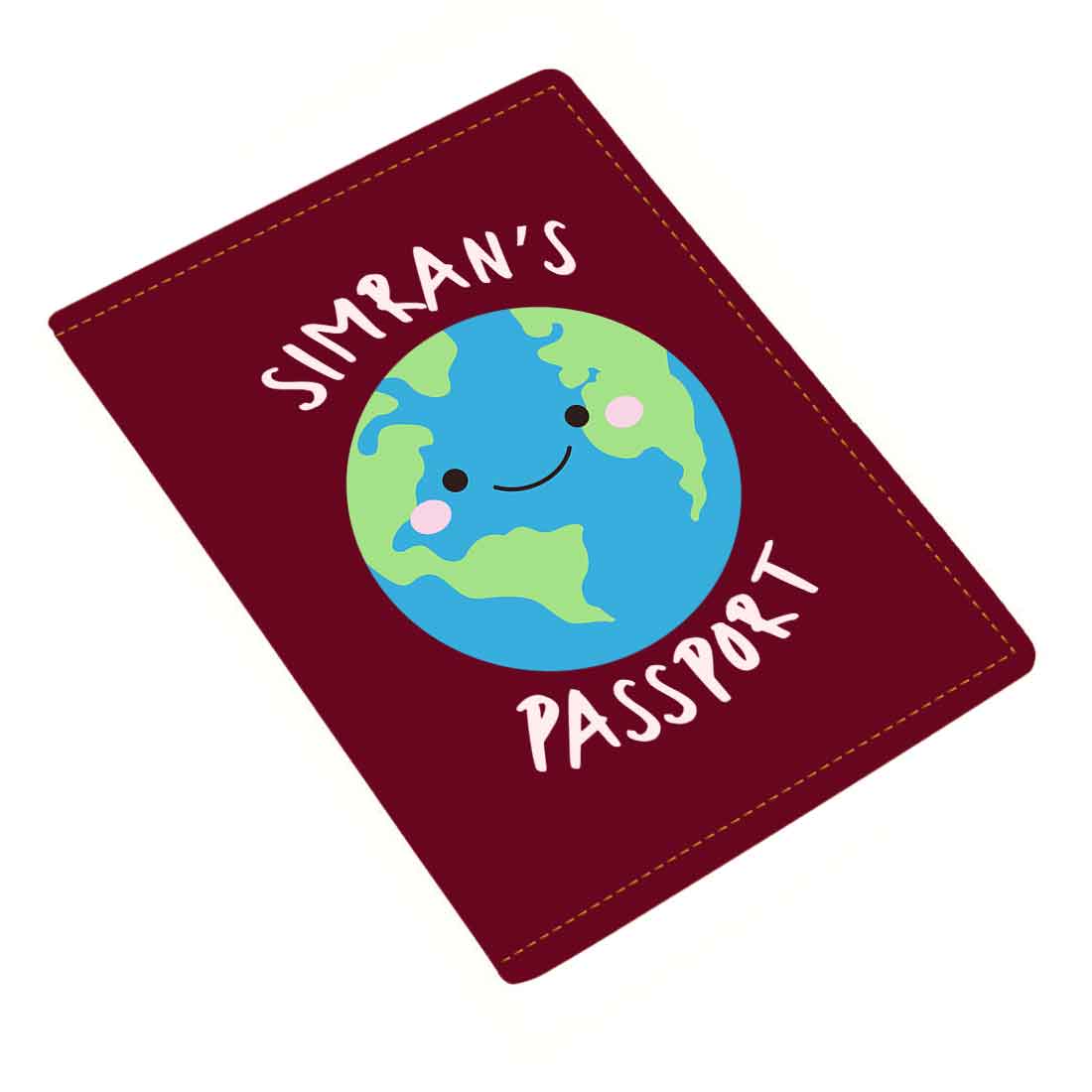 Custom Passport Case for Kids PU Leather Design Passport Cover and Luggage Tag Set - Earth - Image 14