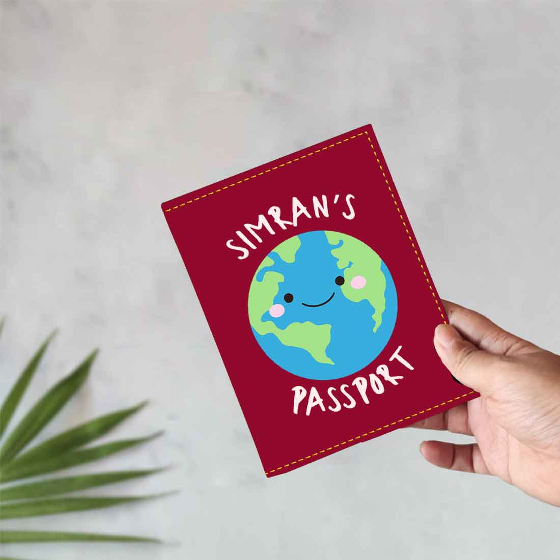 Custom Passport Case for Kids PU Leather Design Passport Cover and Luggage Tag Set - Earth - Image 17