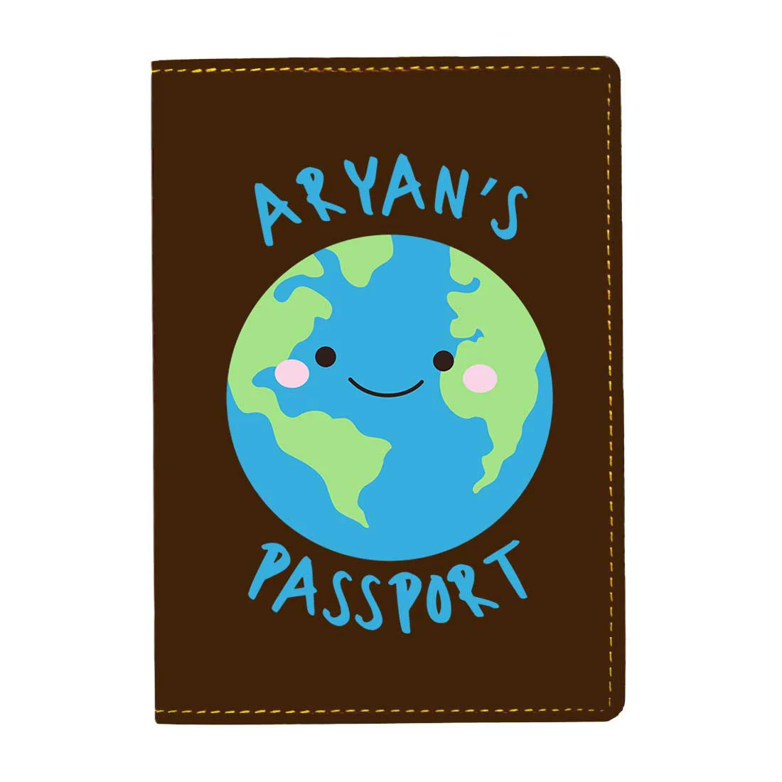 Custom Passport Case for Kids PU Leather Design Passport Cover and Luggage Tag Set - Earth - Image 3