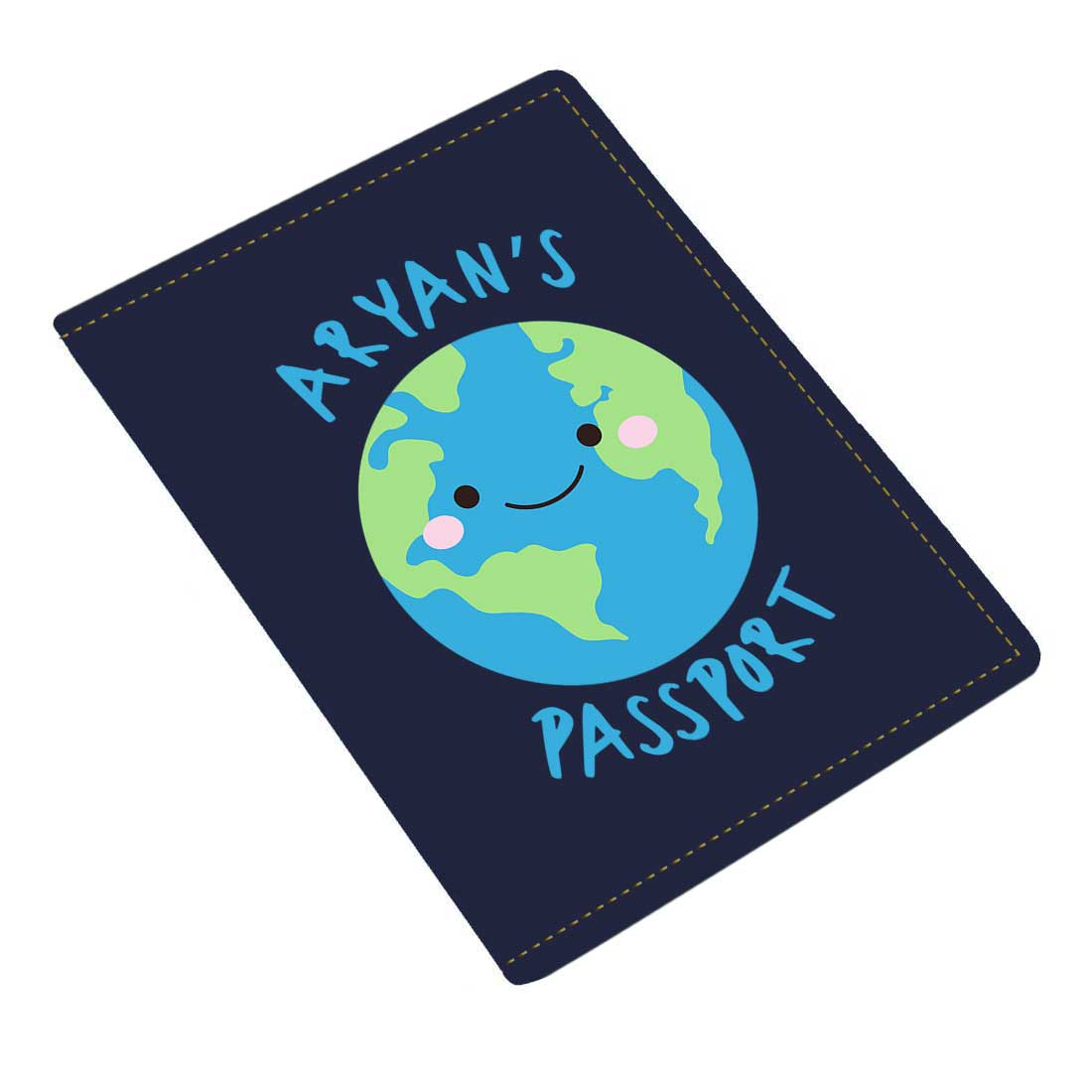 Custom Passport Case for Kids PU Leather Design Passport Cover and Luggage Tag Set - Earth - Image 6