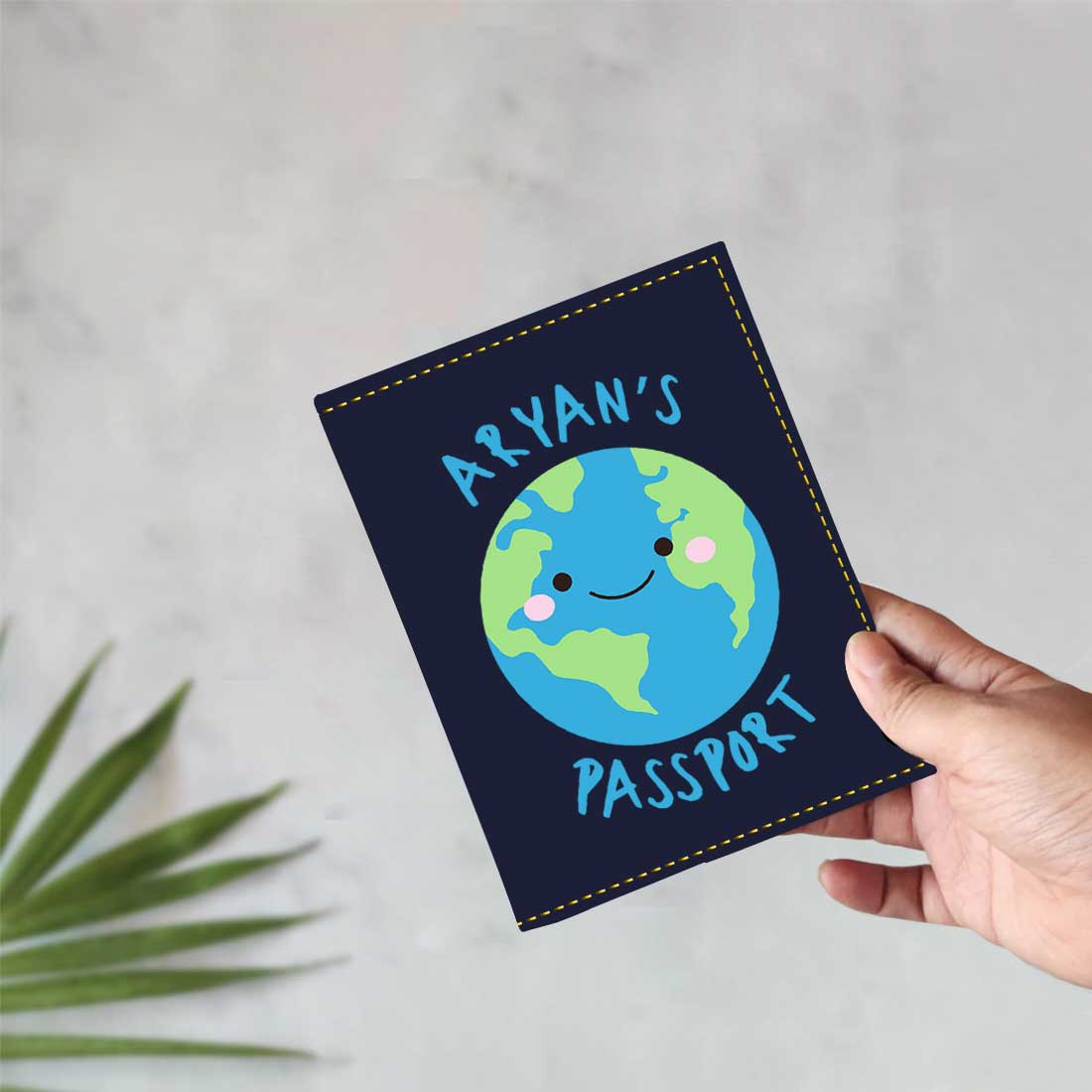 Custom Passport Case for Kids PU Leather Design Passport Cover and Luggage Tag Set - Earth - Image 8