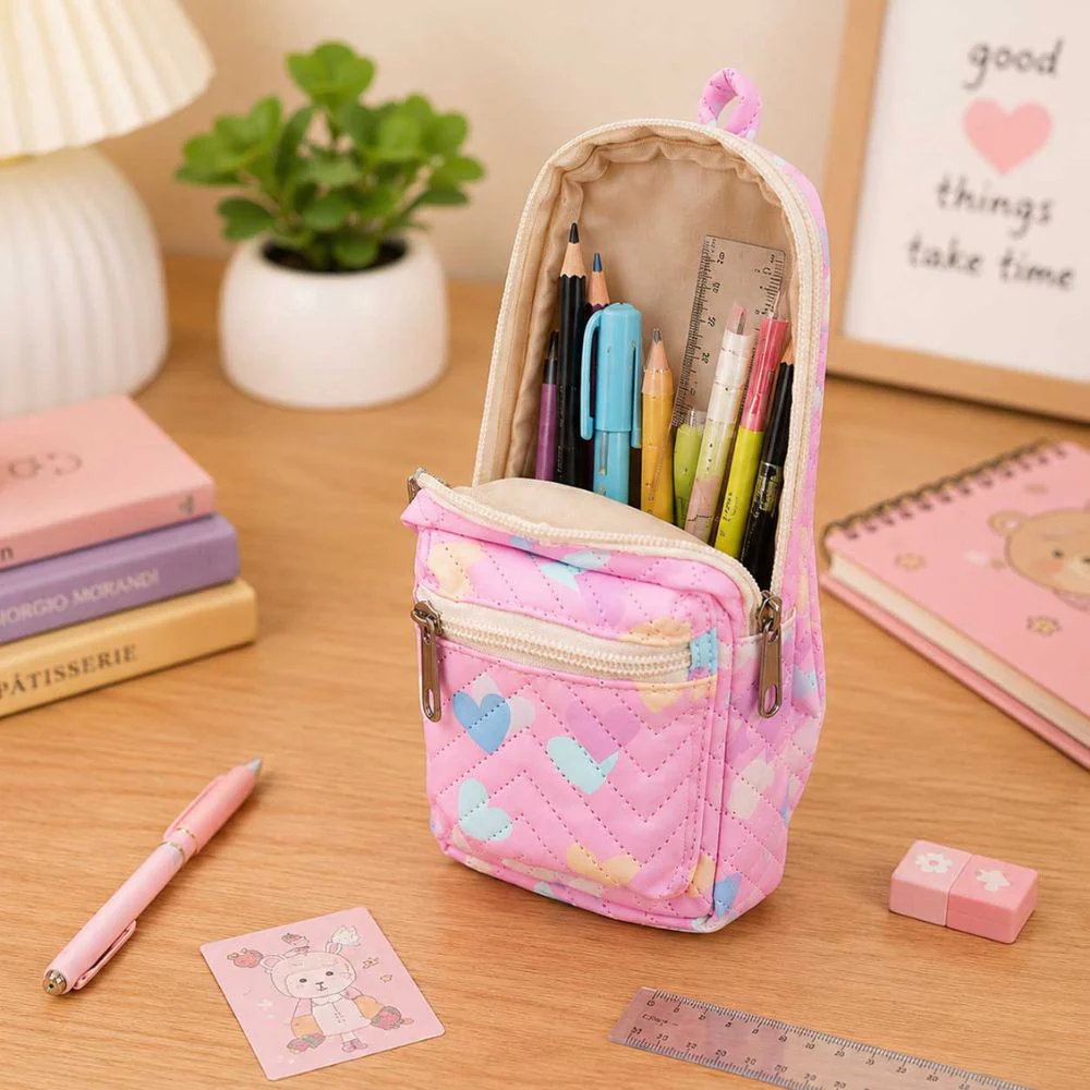 Custom Pencil Pouch with Dual Pockets & Name Personalization | Birthday Gift for Kids | PU Leather - Image 2