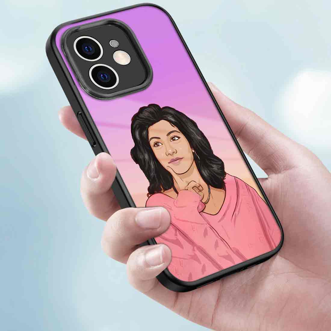 Custom Phone Cases with Pictures iPhone 12 Back Cover Case With Cartoon Filter - Image 3