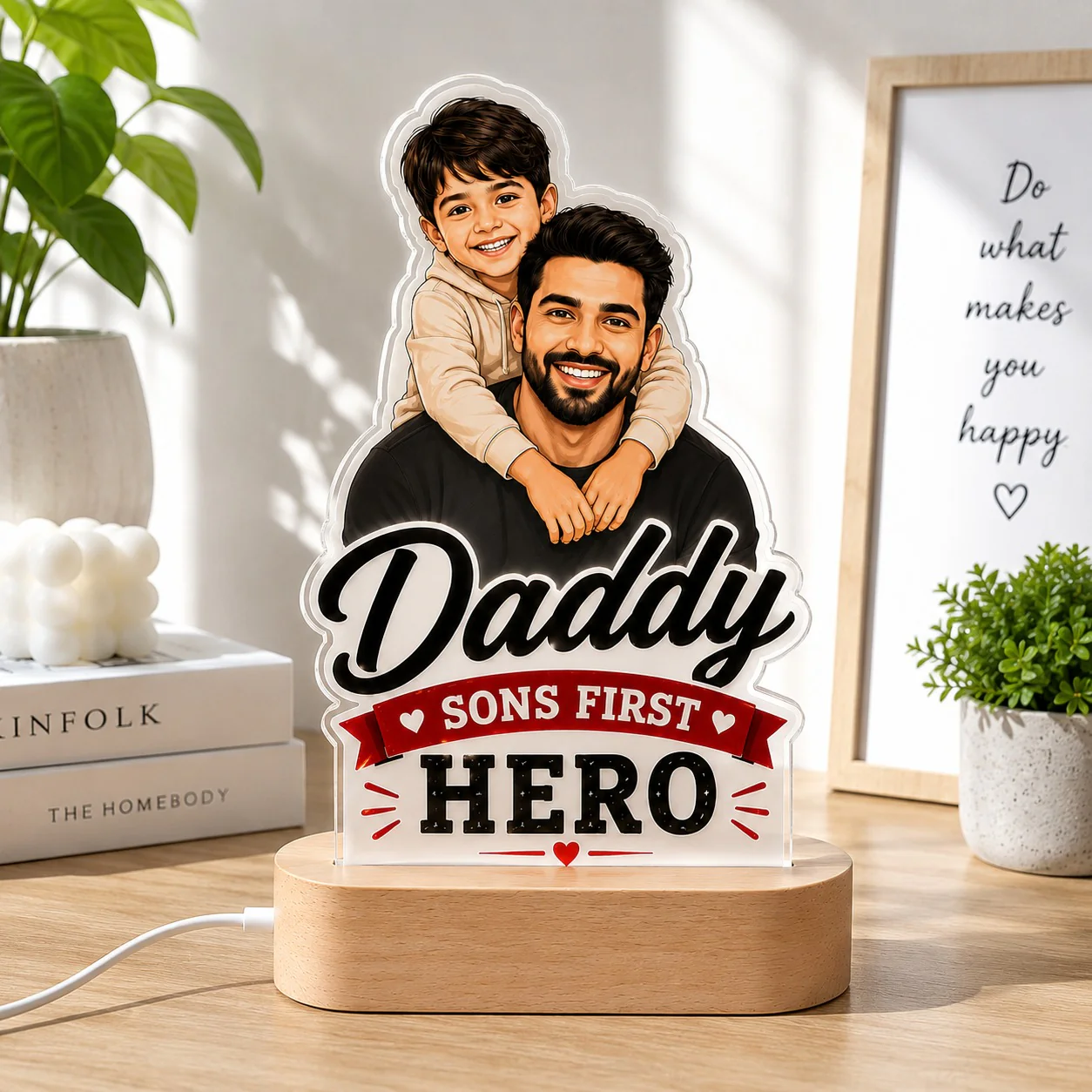 Custom Photo LED Lamp for Dad | Personalized Father's Day Gift - Image 3