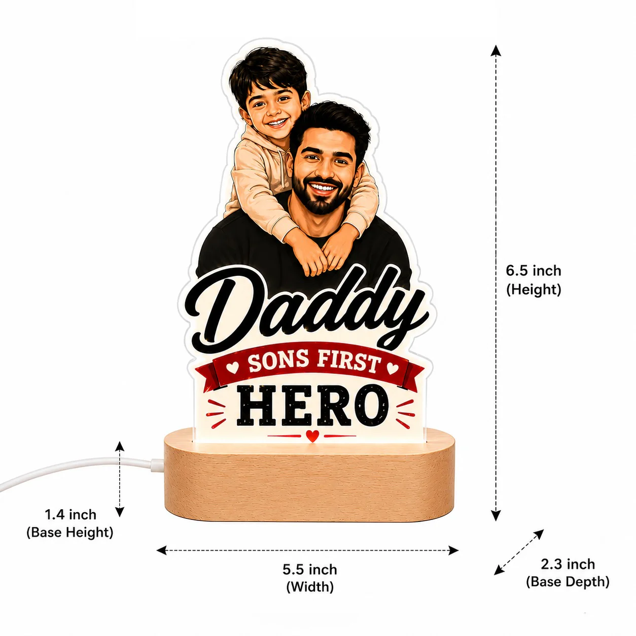 Custom Photo LED Lamp for Dad | Personalized Father's Day Gift - Image 4