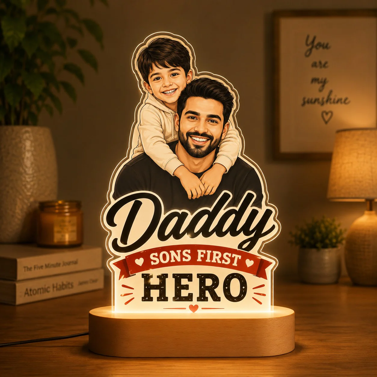 Custom Photo LED Lamp for Dad | Personalized Father's Day Gift - Image 5